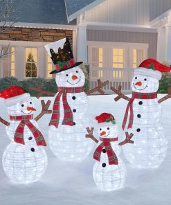 Ensemble de 4 bonhommes de neige