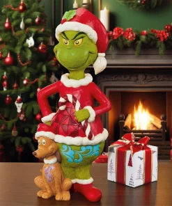 Jim Shore - Grincheux et Max Statue de Noël