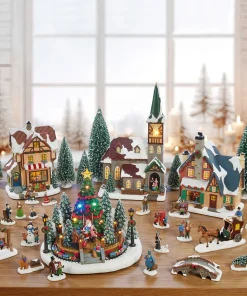 Village de Noël avec lumières et musique de 30 pièces