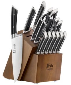 Cangshan - Ensemble de couteaux forgés série Rainier, 17 pièces
