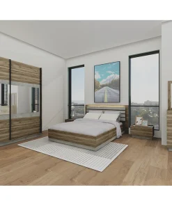 Armoire 2 Portes Coulissantes avec Miroir (Collection Véronique)