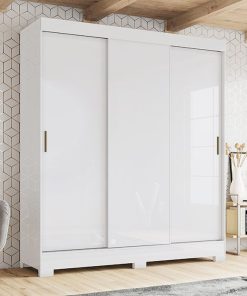Armoire 3 Portes Coulissantes Blanche