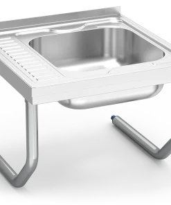 Évier Mural avec Étagère de Égouttoir à Gauche avec tubes Série 6.6 Compact