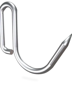 Crochet inox de boucher a tige avec rebord en packs