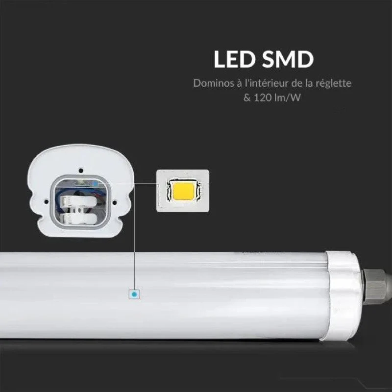 Réglette LED étanche 120cm 36W IP65 120lm/W Interconnectable - Image 5